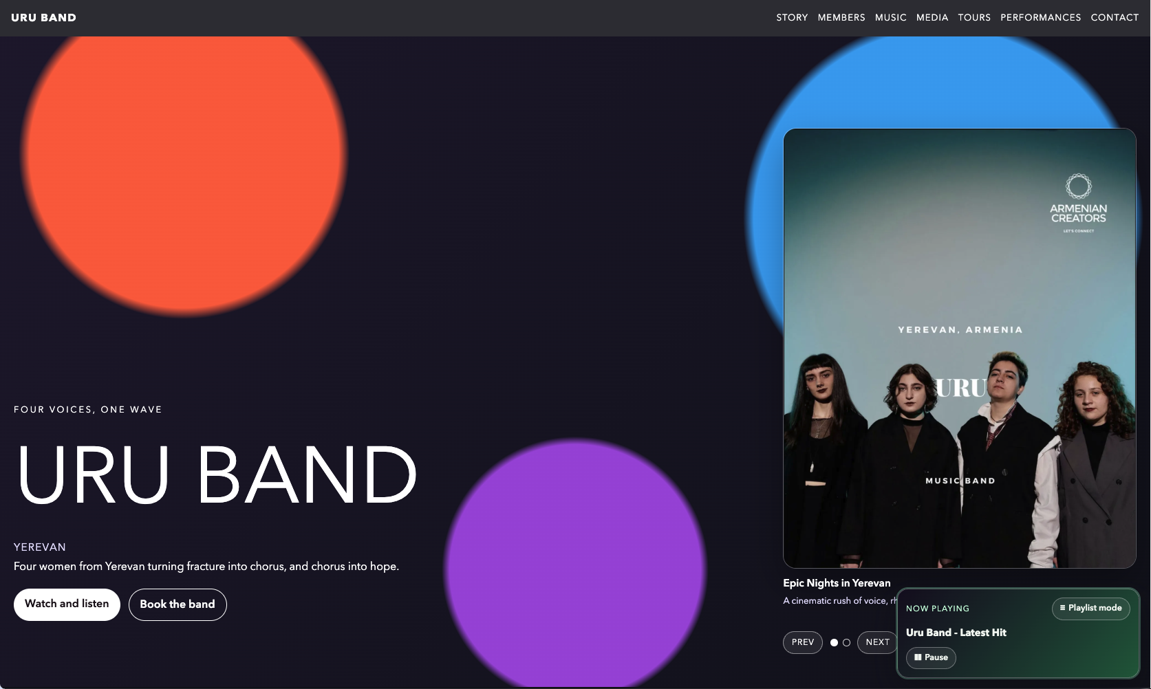 Uru Band website preview